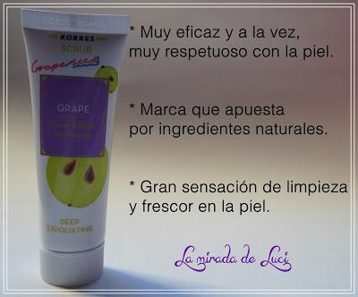 KORRES, exfoliante facial de limpieza profunda de uva.