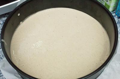 Torta de avena de leche merengada fit