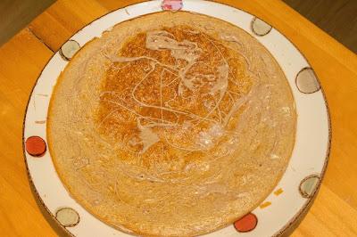 Torta de avena de leche merengada fit