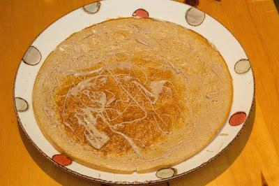 Torta de avena de leche merengada fit