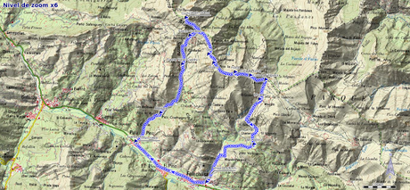 Mapa de la ruta al Cuchu y Praera