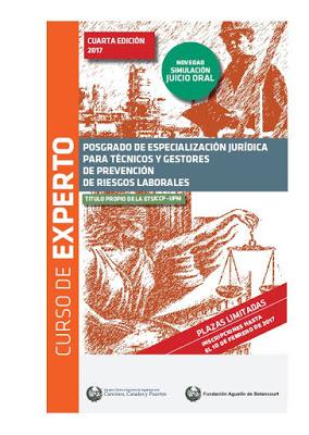 Nueva edición del curso de Especialización Jurídica para Técnicos y Gestores de PRL