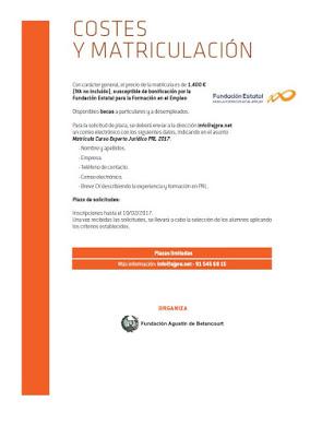 Nueva edición del curso de Especialización Jurídica para Técnicos y Gestores de PRL