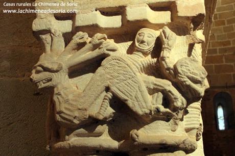 Soria y Tierras Altas: San Pedro Manrique, Ruta de las Icnitas, Acebal de la Garagüeta soria monasterio san juan de duero iglesia capitel dragon