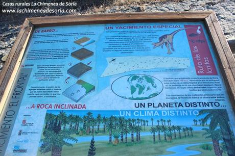 Soria y Tierras Altas: San Pedro Manrique, Ruta de las Icnitas, Acebal de la Garagüeta bretun cartel yacimiento el frontal