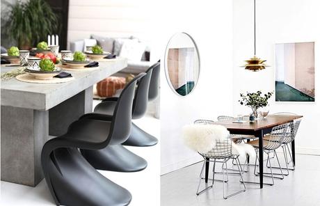 Silla Panton de Hans Verner Panton y Silla Bertoia de Harry Bertoia en Superestudio.com Silla Panton de Hans Verner Panton y Silla Bertoia de Harry Bertoia en Superestudio.com