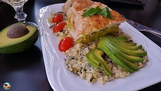 Pavo relleno de guacamole