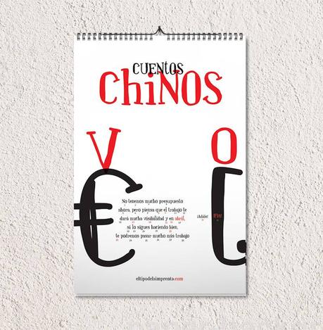 Calendario hecho con 12 tipografías hechas en España