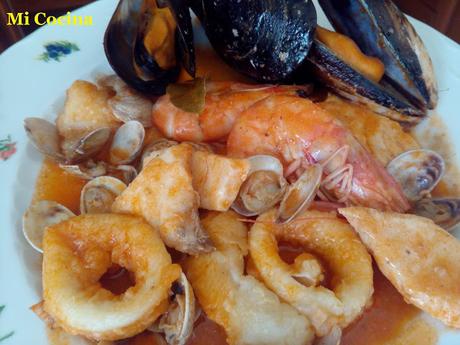 ZARZUELA DE PESCADOS Y MARISCOS (2ª receta, fotos paso a paso)