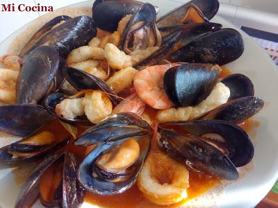 ZARZUELA DE PESCADOS Y MARISCOS (2ª receta, fotos paso a paso)