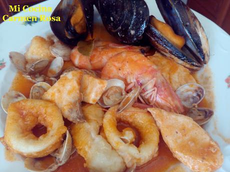 ZARZUELA DE PESCADOS Y MARISCOS (2ª receta, fotos paso a paso)