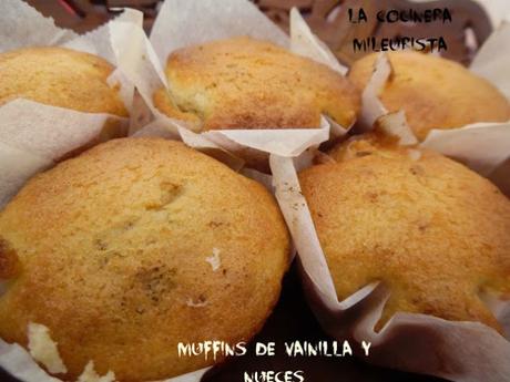 Muffins de vainilla y nueces