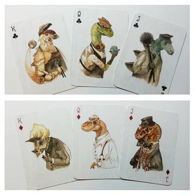 La baraja de cartas con dinosaurios steampunk de Camilla Kipp