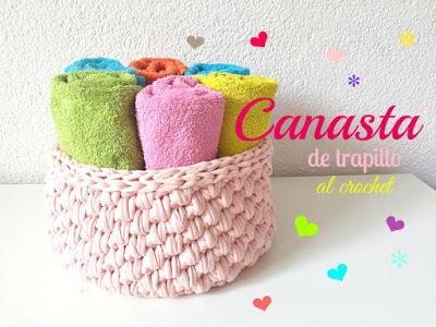 Cestos XL de Trapillo a crochet