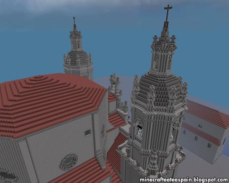 Réplica Minecraft: Iglesia de San Nicolas, Bilbao, Pais Vasco, España.