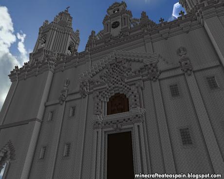 Réplica Minecraft: Iglesia de San Nicolas, Bilbao, Pais Vasco, España.