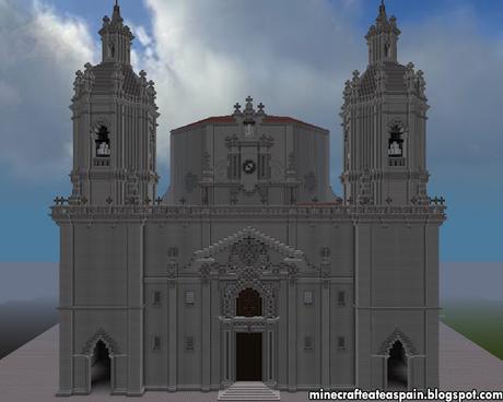 Réplica Minecraft: Iglesia de San Nicolas, Bilbao, Pais Vasco, España.