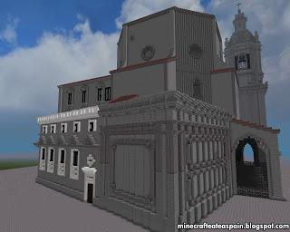 Réplica Minecraft: Iglesia de San Nicolas, Bilbao, Pais Vasco, España.