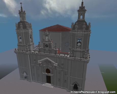 Réplica Minecraft: Iglesia de San Nicolas, Bilbao, Pais Vasco, España.