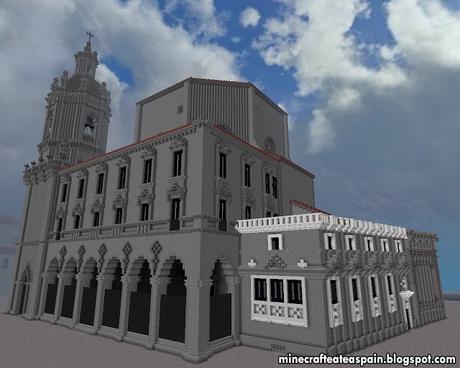 Réplica Minecraft: Iglesia de San Nicolas, Bilbao, Pais Vasco, España.