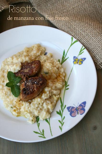 Risotto de manzana con foie fresco