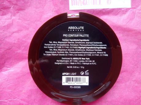 Ingredientes Pro contour Absolute New York 