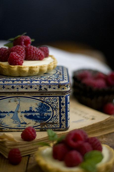 TARTALETAS DE CHOCOLATE BLANCO, MASCARPONE Y FRAMBUESAS