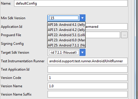 Como recompilar  una aplicación en Android en otra version