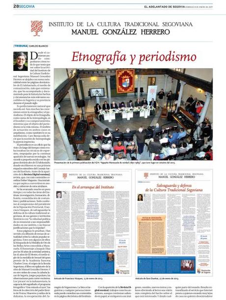 100 artículos periodísticos para el Instituto de la Cultura Tradicional Segoviana