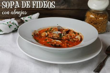 RECETA - SOPA DE FIDEOS CON ALMEJAS