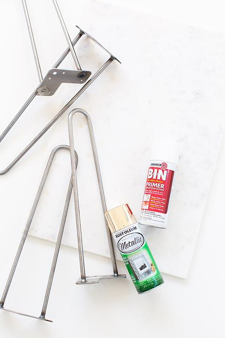 DIY: mesa auxiliar de mármol con patas de horquilla DIY: mesa auxiliar de mármol con patas de horquilla