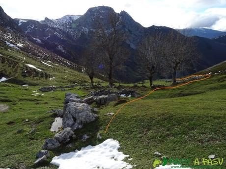 PEÑA MELERA y LOS PANDOS, RUTA desde FELECHOSA Ruta a Peña Melera y Los Pandos: Bajando a la Majada Pedroso en Aller