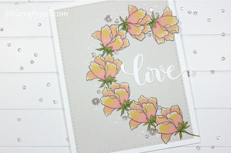 VALENTINE'S CARD: Coloring on Toned Gray paper