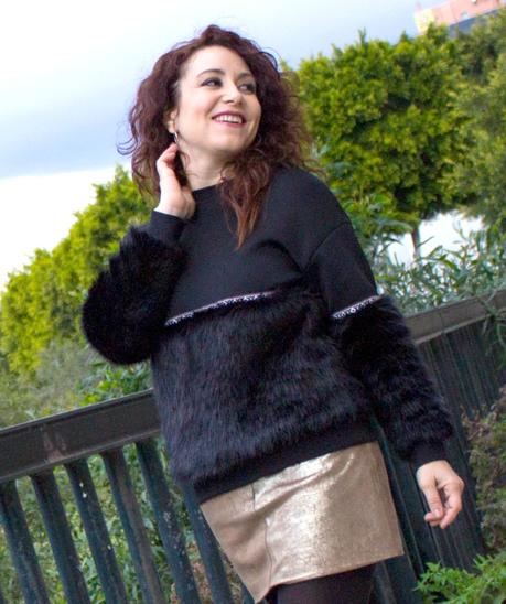 Melange-Boutique blog de moda, fashion blog melange_boutique_fashion_blog_de_moda_sudadera_boho_pelo_chic_outfit_falda_metalica_shein_mango_kaidandizo_antonioborjafotografos_11