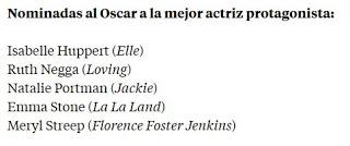 Nominaciones a los Oscars 2107. La la land, record de nominaciones