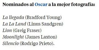 Nominaciones a los Oscars 2107. La la land, record de nominaciones