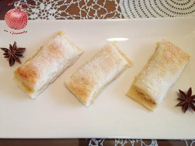 Pastelitos de hojaldre y crema crocanti