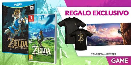 Camiseta y póster por reservar THE LEGEND OF ZELDA: BREATH OF THE WILD en GAME