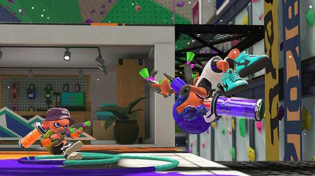 Splatoon 2 comparte imágenes de un nivel nuevo, Barnacle Sports, ¡pintura en el techo y en el suelo! Splatoon 2 comparte imágenes de un nivel nuevo, Barnacle Sports, ¡pintura en el techo y en el suelo!