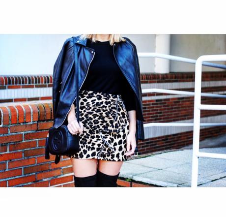 Leopard skirt.