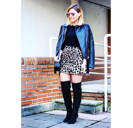 Leopard skirt.