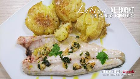 LUBINA AL HORNO CON PATATAS ESPECIADAS (Healthy Fish dish)