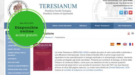 La revista Teresianum, en acceso abierto