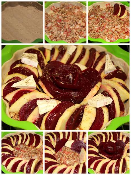 COCA DE HOJALDRE CON REMOLACHA Y MANZANA COCA DE HOJALDRE CON REMOLACHA Y MANZANA