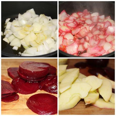 COCA DE HOJALDRE CON REMOLACHA Y MANZANA COCA DE HOJALDRE CON REMOLACHA Y MANZANA