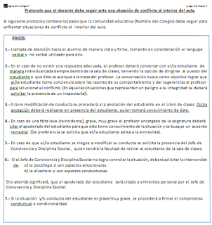 Ejemplos de Protocolos para una sana convivencia (parte II).