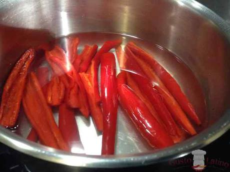 Salsa casera de chiles Salsa casera de chiles