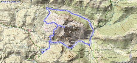 Mapa de la ruta al Pico San Justo desde el Lago de Isoba