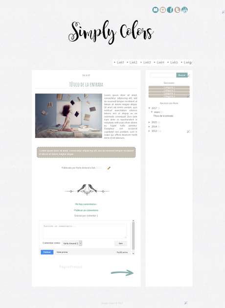Freebie: Plantilla/Template para blogger {Simply Colors}