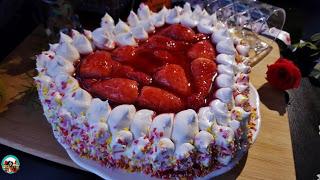 Tarta fresas con nata de San Valentín